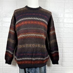 Vintage Intiwara Alpaca Sweater Mens XL Multicolor Nordic Grandpa Earthcore 90s